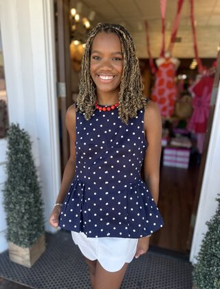 Midnight Polka Dot Top
