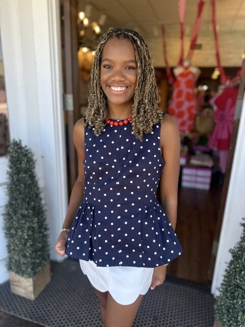 Midnight Polka Dot Top