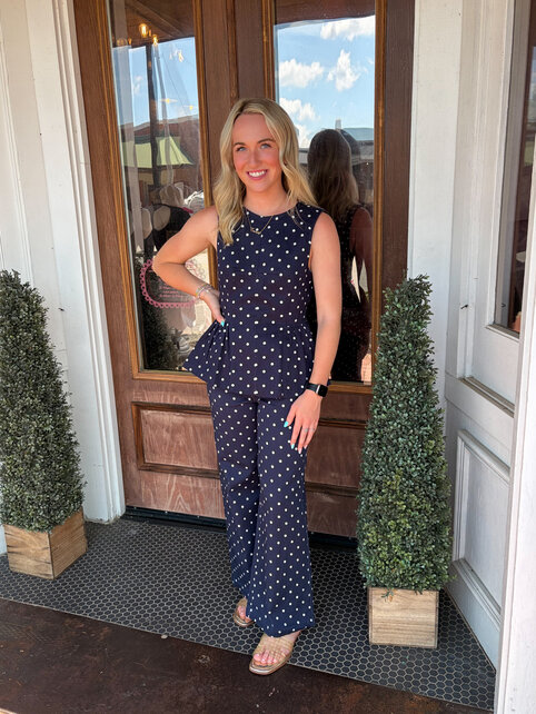 Midnight Polka Dot Top