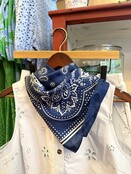 Navy Paisley Print Bandana Scarf
