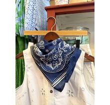 Navy Paisley Print Bandana Scarf