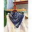 The Uptown Peach Navy Paisley Print Bandana Scarf