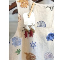 Dangling Coral Reef & Shell Earrings