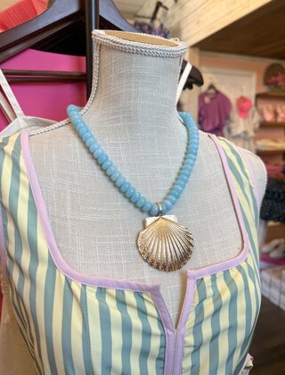 Metal Shell Charm Necklace Set
