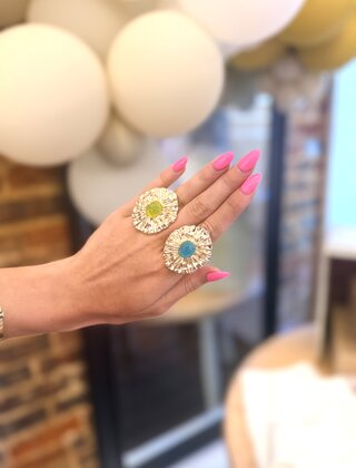 Textured Oval Ring