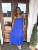Blue Horizon Smocked Maxi Dress