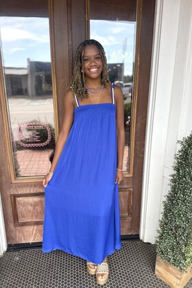 Blue Horizon Smocked Maxi Dress