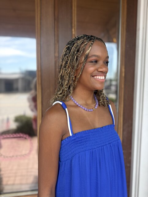 Blue Horizon Smocked Maxi Dress