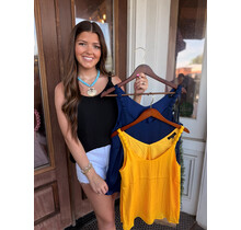 Signature Strap Accent V-Neck Tank Top