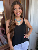 Signature Strap Accent V-Neck Tank Top