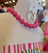 Chunky Pink Beaded Necklace