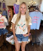 Striped Peppy Duck Graphic Tee