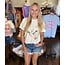 The Uptown Peach Striped Peppy Duck Graphic Tee