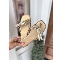 Tied in Gold Slip-On Sandals