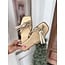 The Uptown Peach Tied in Gold Slip-On Sandals