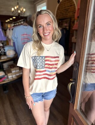 Patchwork Flag Graphic Tee