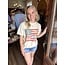 The Uptown Peach Patchwork Flag Graphic Tee