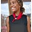 The Uptown Peach Red Pearl Clasp Scarf Necklace