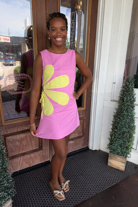 Pink Lemonade Flower Cut Out Dress