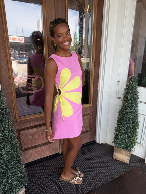 Pink Lemonade Flower Cut Out Dress