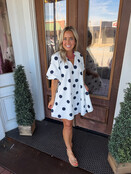 Polka Party Puff Sleeve Dress