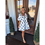 The Uptown Peach Polka Party Puff Sleeve Dress