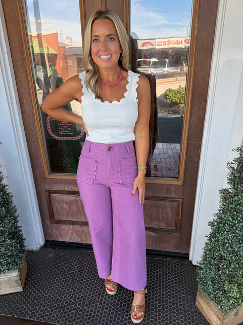 Lavender Lane Scallop Pants