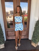 Ocean Whimsy Shell Print Top