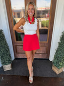 Red Detailed Skort