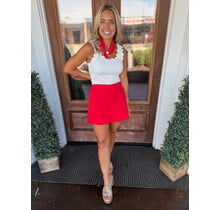 Red Detailed Skort