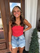 Carly Cropped Polka Dot Top