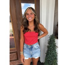 Carly Cropped Polka Dot Top