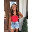 The Uptown Peach Carly Cropped Polka Dot Top