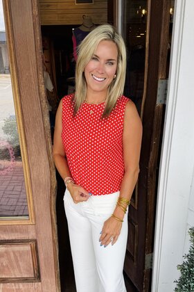 Palmer Polka Dot Sleeveless Top