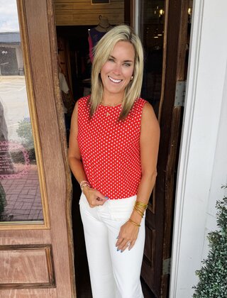 Palmer Polka Dot Sleeveless Top