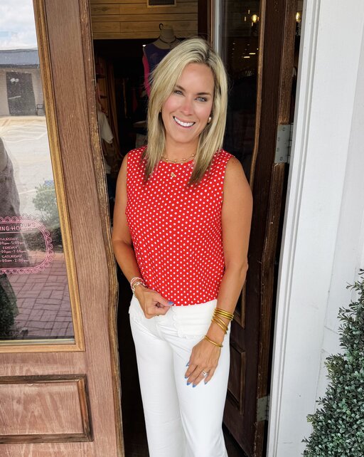 Palmer Polka Dot Sleeveless Top