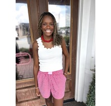 Gingham Girl Elastic Waist Shorts