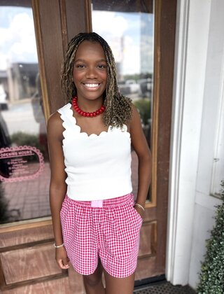Gingham Girl Elastic Waist Shorts