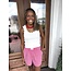 The Uptown Peach Gingham Girl Elastic Waist Shorts
