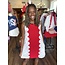 The Uptown Peach Red & White Scalloped Dress
