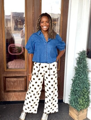 Scalloped Dot Darling Pants