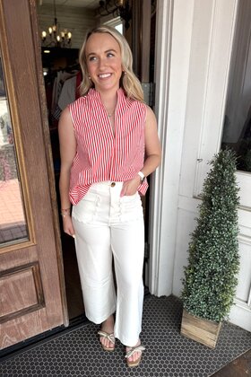 Scalloped Pocket Dress Pants