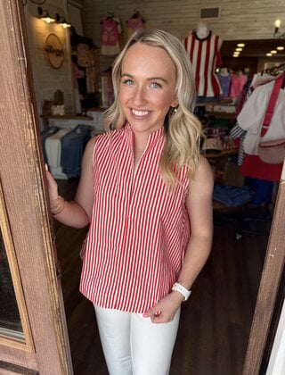 Summer Stripes Tank - Red