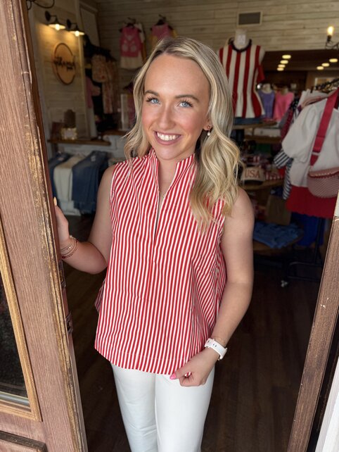 Summer Stripes Tank - Red