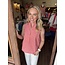 The Uptown Peach Summer Stripes Tank - Red