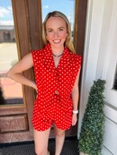 Dotted Romper - Red