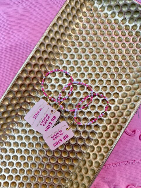 Beaded Blondes Kids Hot Pink and Lilac Sprinkle Bracelet