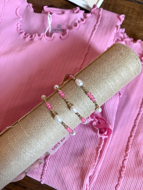 Beaded Blondes Kids Pink Pearl Poppi Bracelet