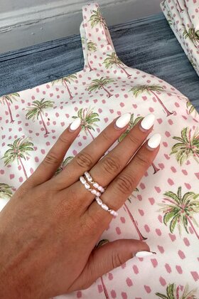 Beaded Blondes Jamie Pearl Ring 7/8