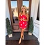 The Uptown Peach Dotted in Red Top
